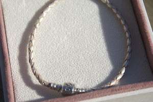 Authentic Champagne Pandora Leather Bracelet w/ box  