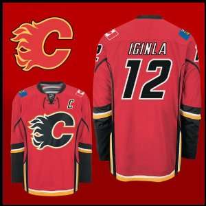 Flames Authentic NHL Jerseys #12 Jarome Iginla Home Red Hockey Jersey 