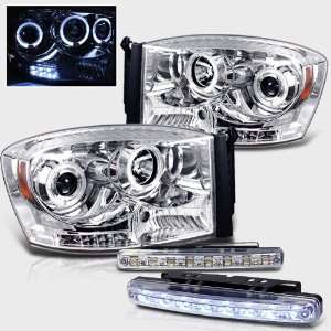   06 08 Ram Halo LED Projector Head Lights + LED Fog Set Automotive