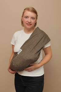 XS Soft Flannel BROWN DOTS Native Baby Sling Carrier  