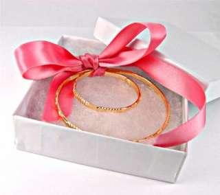 Set Gold 18k GF Bangle Bracelet Birth Gift Baby Shower Mom Together 
