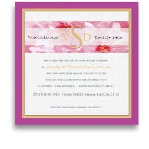    185 Square Wedding Invitations   Pink Azalea