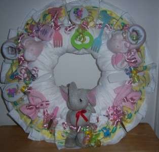 Baby Shower Diaper Wreath, Winnie the Pooh, Sesame Street, Looney 