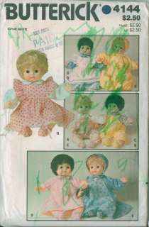 Vintage Butterick Baby Doll Clothes Sewing Pattern  