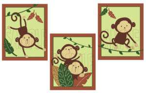 if for Monkey Bars Nursery Baby Art Set of 3  