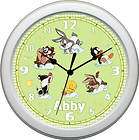 personalized baby looney tunes nursery clock green  