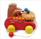 Wooden educational toys baby drag walker pull toys beech Cubs beat the 