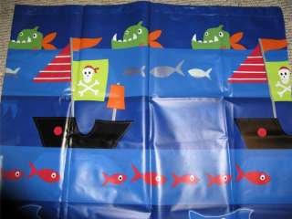 AHOY Kids PIRATE Flags Ship Novelty Shower Curtain Bath from Jumping 
