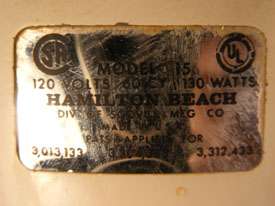 Hamilton Beach Deluxe Stand Mixer Model 15 Ecru Vintage  