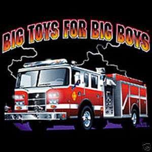 BIG TOYS FIRE TRUCK T SHIRT FIRE RESCUE FIREFIGHTER  