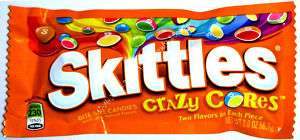 SKITTLES CANDY   CRAZY CORES BITE SIZE CANDIES   4 Bags  