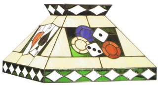 STAINED GLASS BILLIARDS POKER TABLE LIGHT FIXTURE  