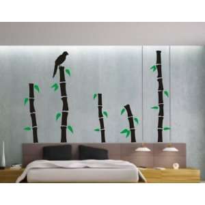 Bamboo and Leafs Decal Sticker Wall Boy Girl Bedroom Plants Nature 