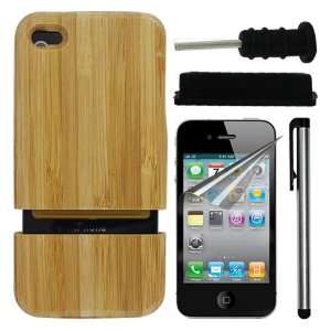  Skque Natural Bamboo Wood Case + Crystal Clear Screen 