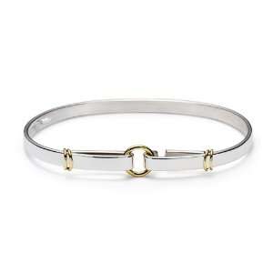  Tiffany Style Sterling Silver Circle and Loops Bangle Bracelet 