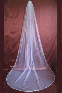 1T Diamond White Cathedral Rhinestone Wedding Veil  