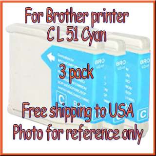 Ink LC 51 LC51 For Brother Printer LC 51 Cyan New  
