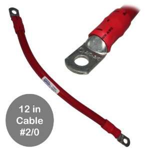   Red Battery Interconnect Cable 12 with 3/8 Lugs Electronics