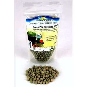 Certified Organic Dried Green Pea Sprouting Seed 1/2 Lb. (8 Oz.) of 