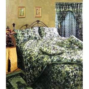   Flower Damask Queen Bed in a Bag Comforter Bedding Set