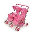 Badger Basket Quad Deluxe Doll Stroller   Pink/White   09930