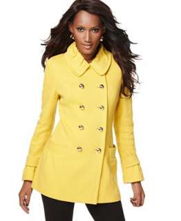 INC International Concepts Coat, Double Breasted Gathered Collar