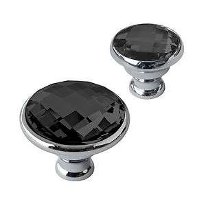   Black Crystal Pull Knob for Drawers, Cabinets, Cupboard Doors  
