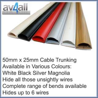 Line 50x25 Cable Covers Trunking Hide TV Wire Hiding Plastic Wall 