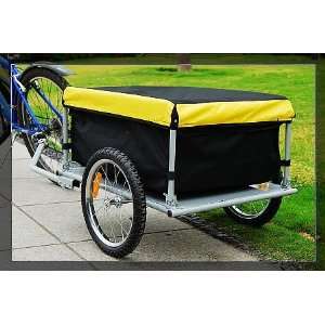  Aosom Bicycle Bike Cargo Trailer yellow and Black Sports 