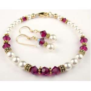   Ruby Swarovski Crystal Birthstones   MEDIUM 7 1/4 In. Damali Jewelry