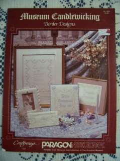 PARAGON Vtg MUSEUM CANDLEWICKING EMBROIDERY Borders PATTERNS TRANSFERS 