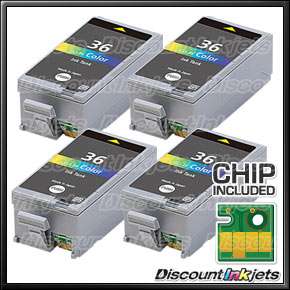 4pk CLI 36 COLOR Printer Ink Cartridge for Canon CLI36  