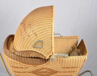 Antique 1920s WICKER BABY DOLL CARRIAGE BUGGY HEDSTROM UNION MFG.Co 