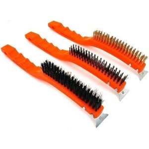  3 Brass Nylon Steel Cleaning Scraper Brushes Shop Tools 