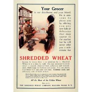 1913 Ad Shredded Wheat Breakfast Cereal Grocer NY   Original Print Ad