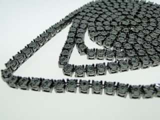 ROW ALL BLACK DIAMOND CHAIN NECKLACE 3 CT 34 INCH  