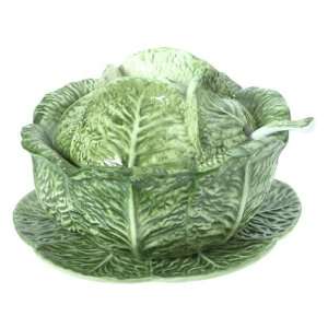   Italian 4 Piece Ceramic Cabbage Soup Tureen Set