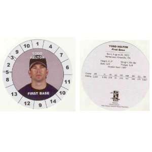  Cadaco All Star Baseball Game Card Disk Todd Helton 