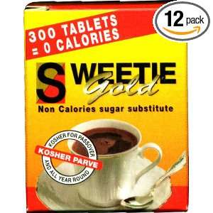 Sweetie Gold Low Calorie Sweetener, 300 Count Packet (Pack of 12 