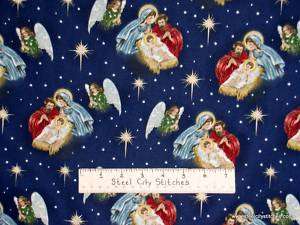 Christmas Jesus Manger Nativity Mary Joseph Fabric YDS  