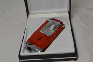 Colibri Cipher Burl & Silver Cigar Lighter & 7mm Punch Cutter Torch 