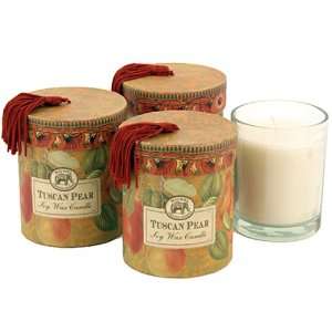   Tuscan Pear Soy Wax Candle Set, 3 Candles
