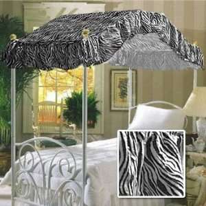 Zebra Print Twin Size Canopy Bed Top Fabric 