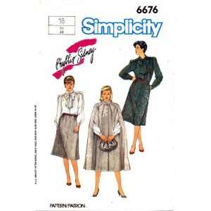 Simplicity 6676 Sewing Pattern Phyllis Sidney Misses Skirt Blouse Cape 