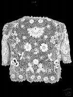 VICTORIAN FRENCH 1800S IRISH LACE SHOULDER JACKET  