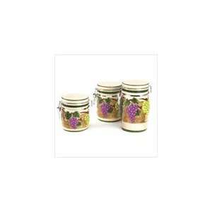   Ceramic Grape Arbor Matching Food Storage Canisters