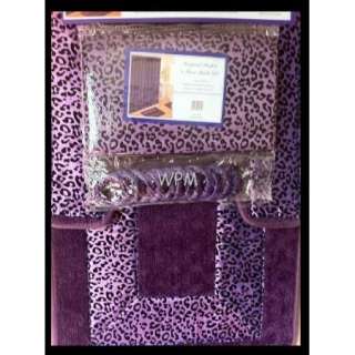 15 piece bath rug set purple leopard print bathroom fabric shower 
