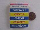   Illino​is Chevrolet Corvette Corvair Jobmaster Trucks matchbook NICE