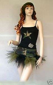 ARMY OUTFIT COMBAT CAMO TUTU FANCY DRESS DANCE COSTUME  