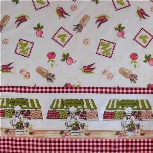  Kitchen Window Curtain Set. 4 Piece Embelished Teir and Swag CHEF 